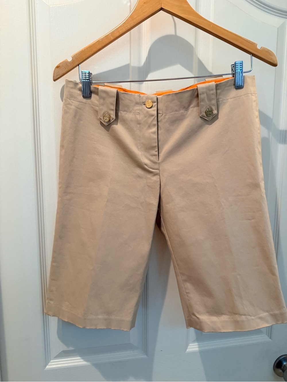 Tory Burch Beige Khaki Bermuda Shorts